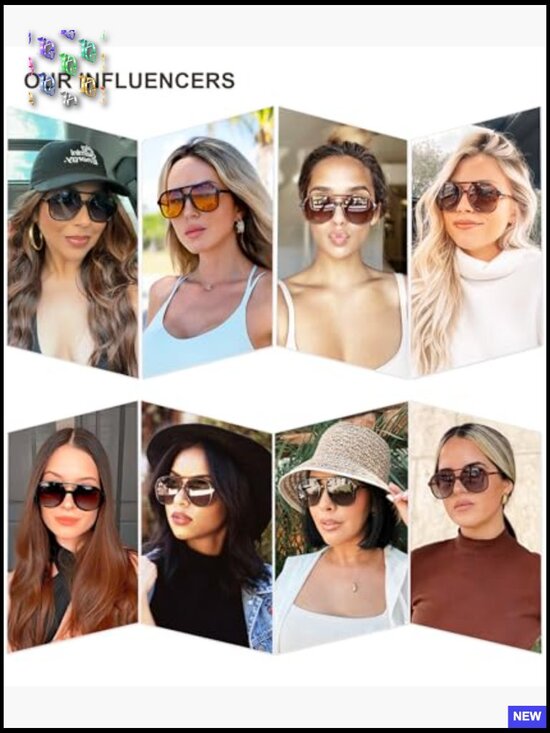 Retro Polarized Aviator Sunglasses UV400 Classic Square Frame Double Bar Vintage